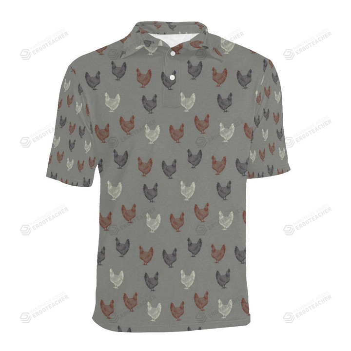 Chicken Pattern Unisex Polo Shirt