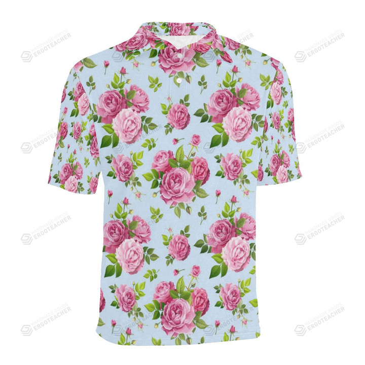 Rose Pink Pattern Unisex Polo Shirt