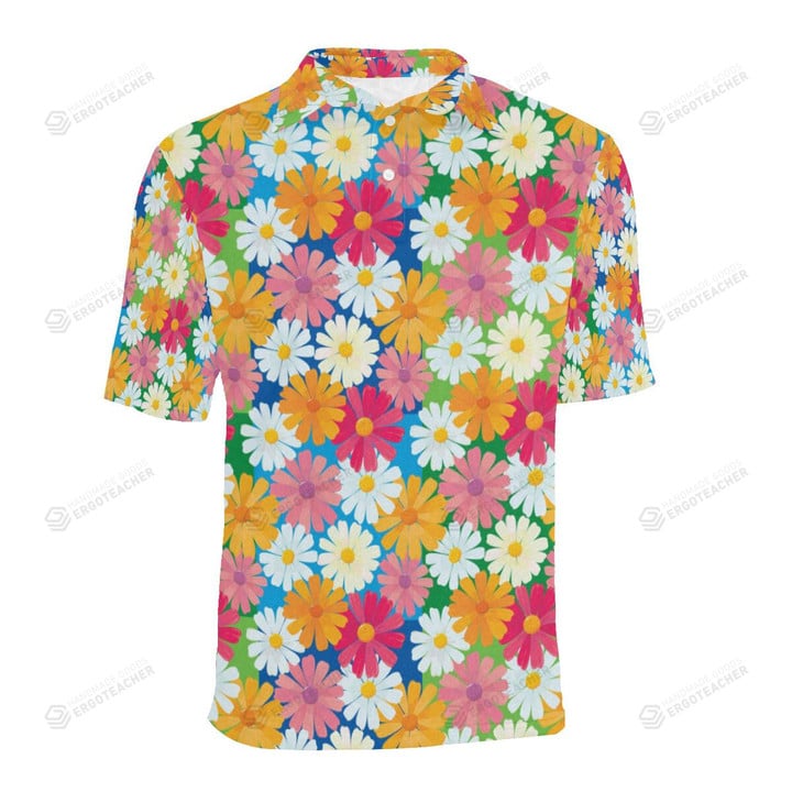 Daisy Pattern Unisex Polo Shirt