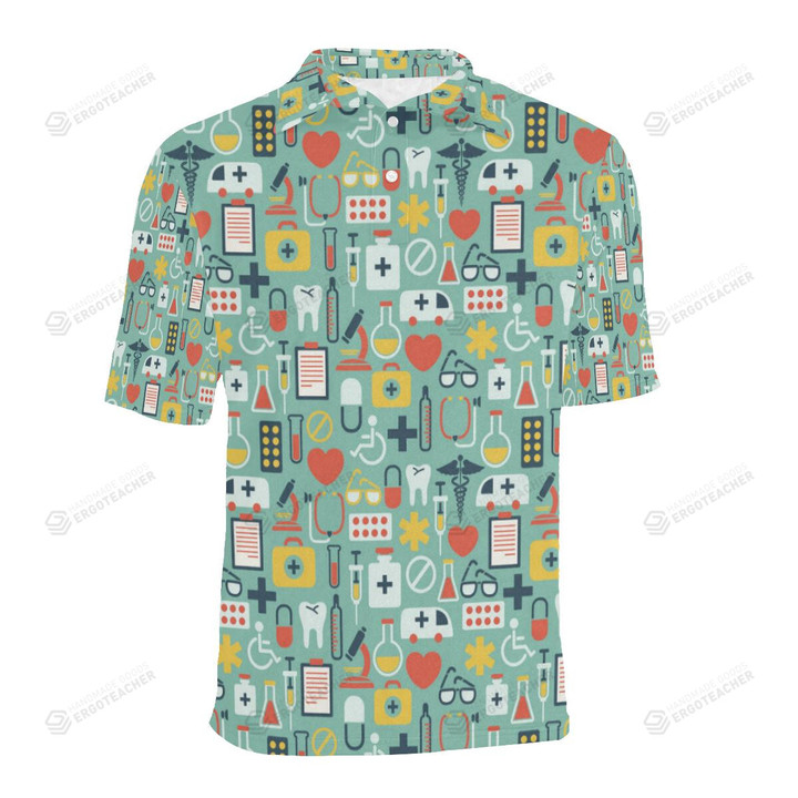 Medical Pattern Unisex Polo Shirt