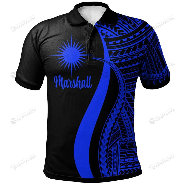 Marshall Islands Polynesian Tentacle Tribal Pattern Polo Shirt