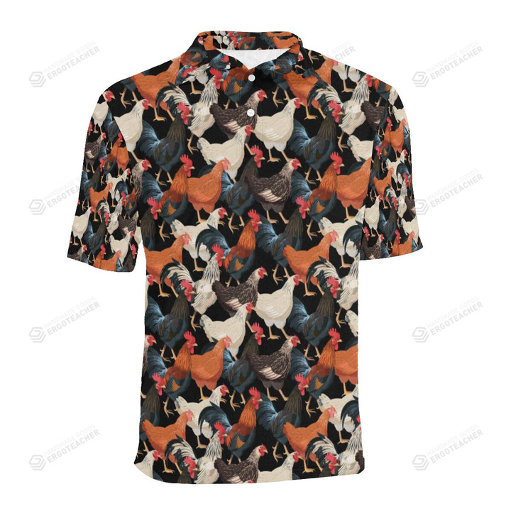 Chicken Print Pattern Unisex Polo Shirt