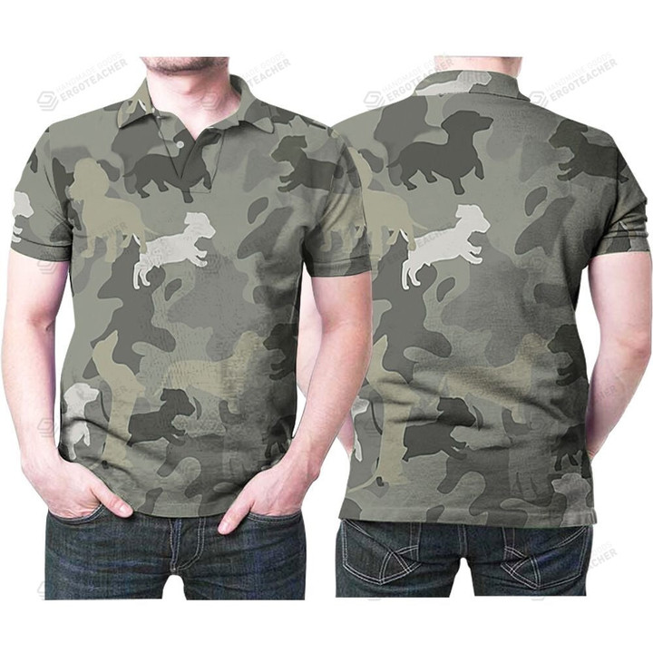 Dachshund Pattern Camouflage Style For Dog Lover Polo Shirt