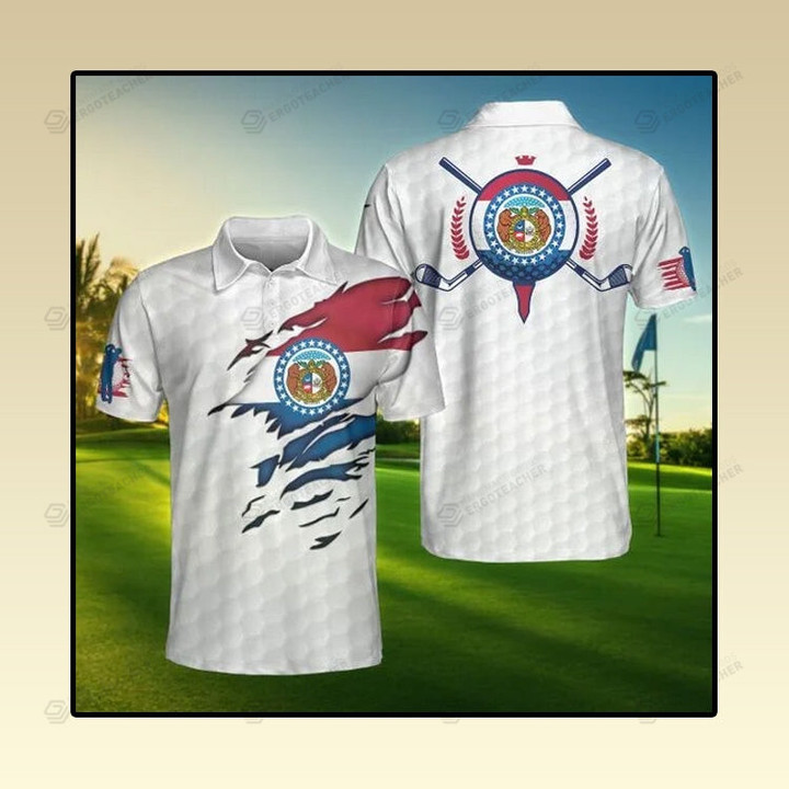 Missouri Flag Golfer Unisex Polo Shirt