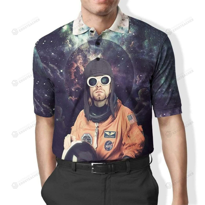 3D Astronaut In Space Full-Print Polo Shirt