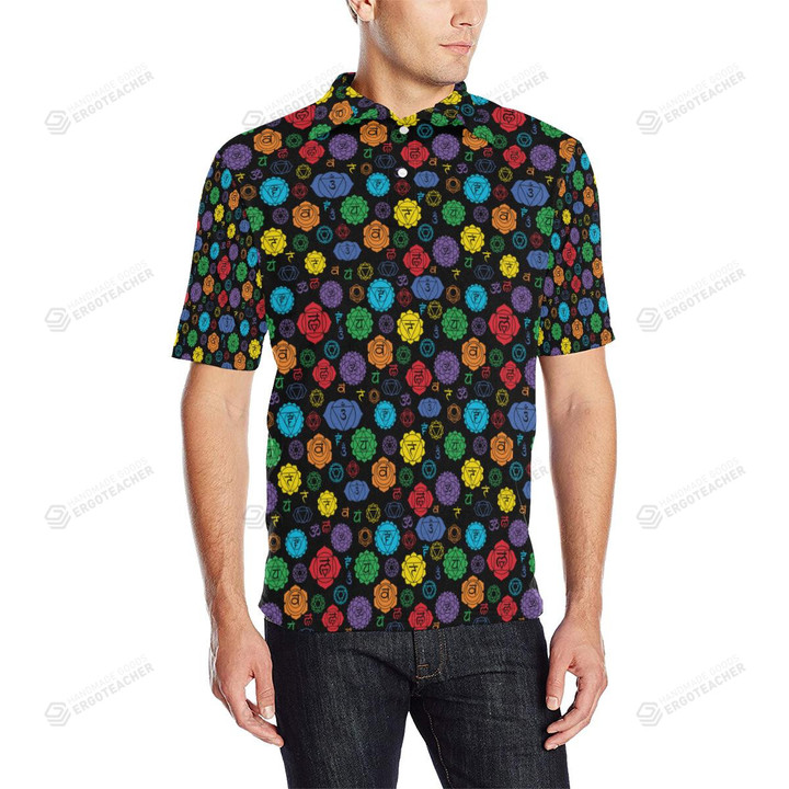 Chakra Pattern Unisex Polo Shirt