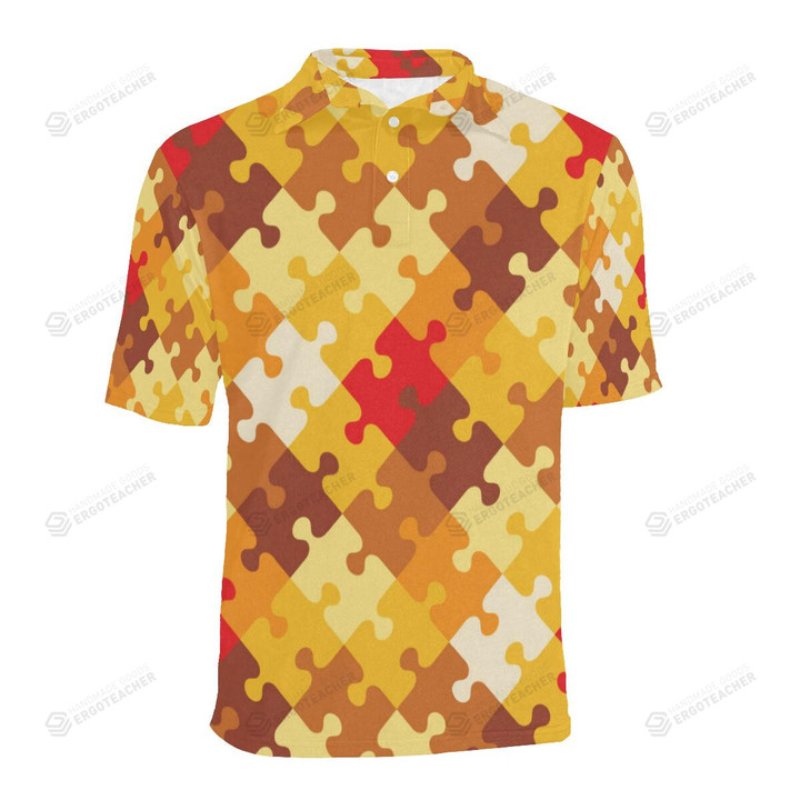 Puzzle Pattern Unisex Polo Shirt