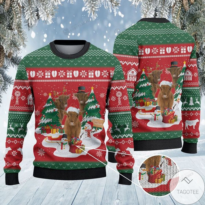 Highland Cattle Lovers Ugly Christmas Sweater