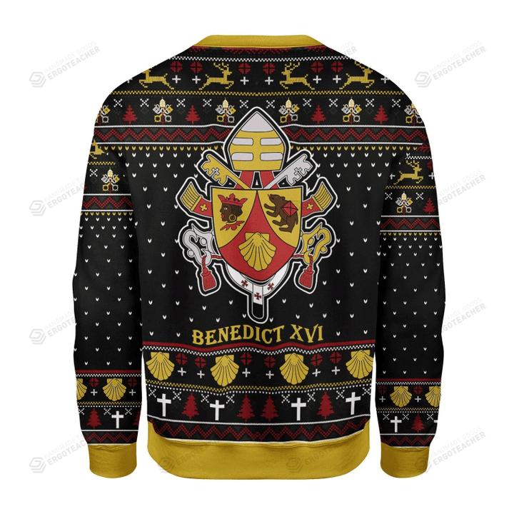 Pope Benedict XVI Coat Of Arms Ugly Christmas Sweater, All Over Print Sweatshirt