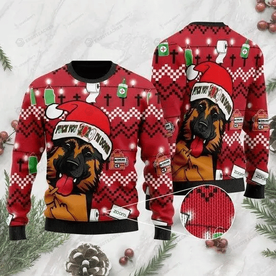 Black And Tan German Shepherd Dog I'm Done Ugly Christmas Sweater