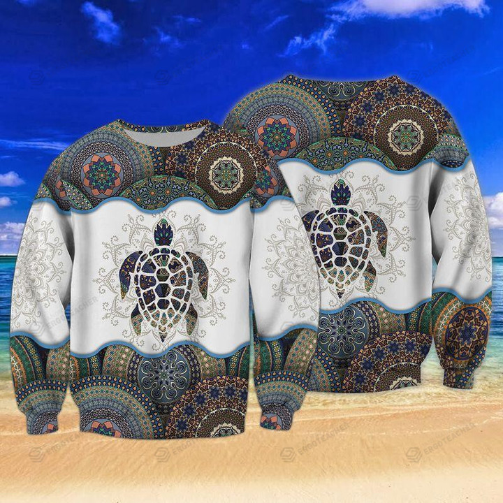 Turtle Decorative Ugly Christmas Sweater, All Over Print Sweatshirt