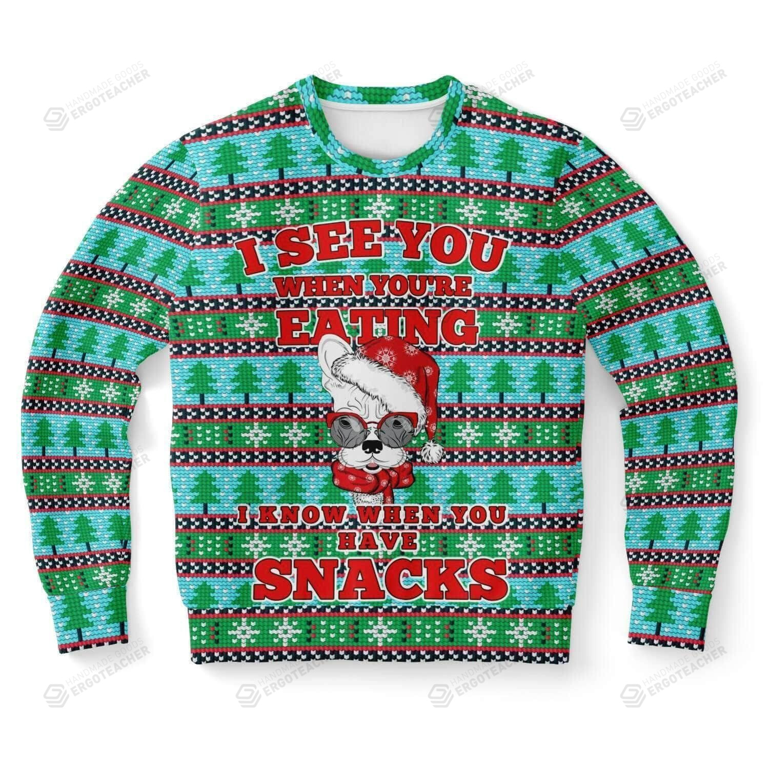 I See You When You're Eating Ugly Christmas Sweater, All Over Print Sweatshirt
