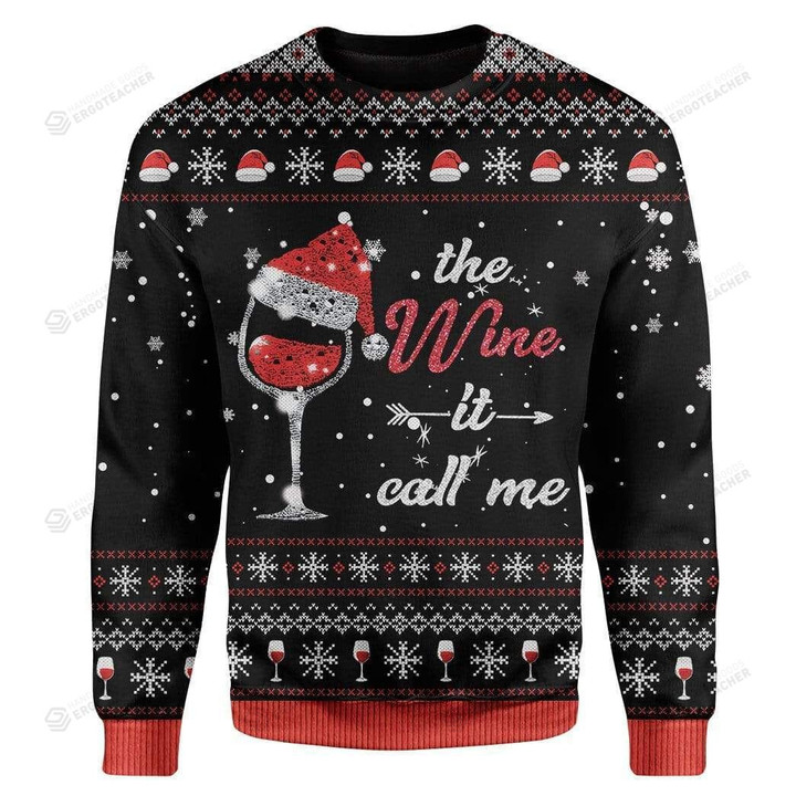 Wine Call Me Christmas Ugly Sweater