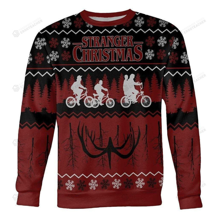Cycling Family Stranger Ugly Christmas Sweater