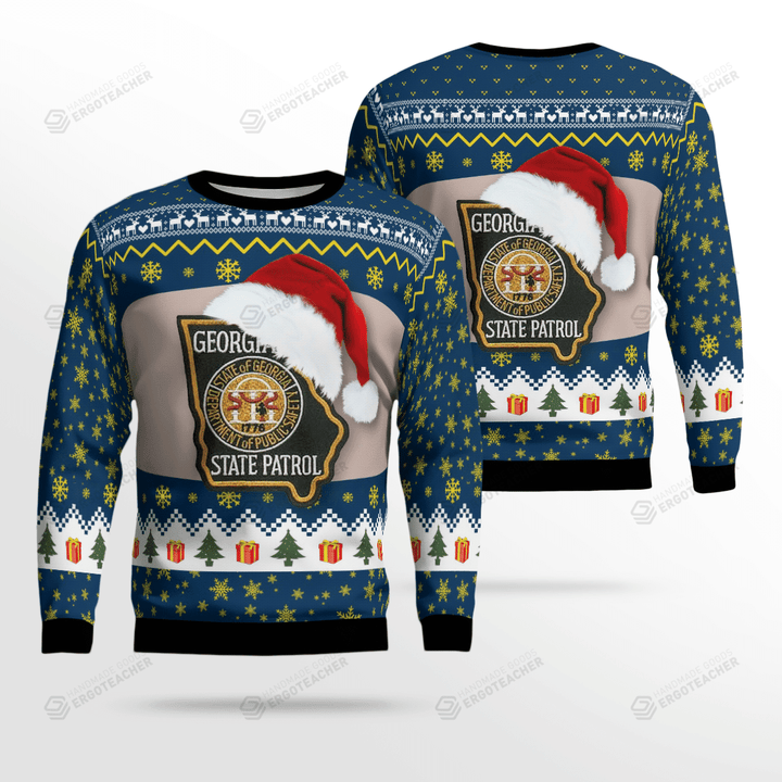 Georgia State Patrol Christmas Ugly Sweater, All Over Print Sweatshirt
