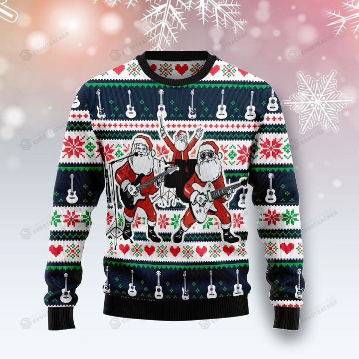 Santa Claus’s Band All Over Printed Ugly Sweater