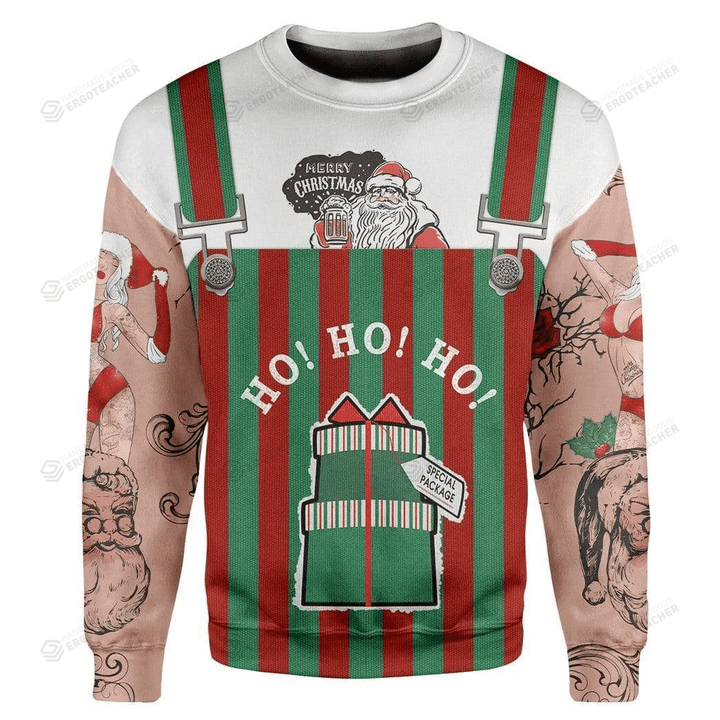 Merry Christmas Santa Ugly Christmas Sweater, All Over Print Sweatshirt