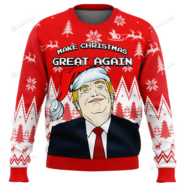 Make Christmas Great Again Ugly Christmas Sweater, All Over Print Sweatshirt
