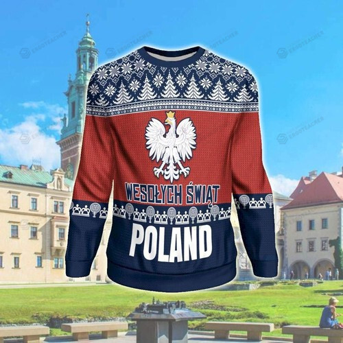 Wesolych Swiat Poland For Unisex Ugly Christmas Sweater, All Over Print Sweatshirt