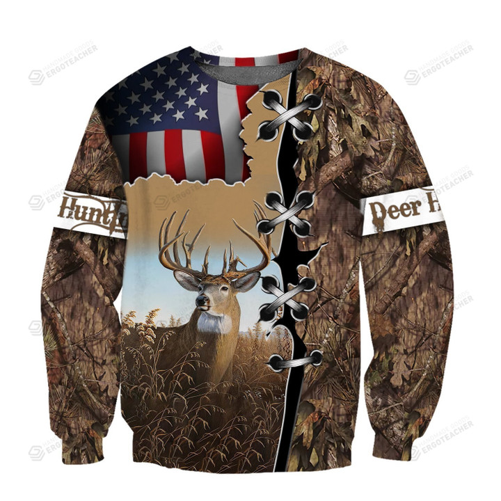Deer Hunting Ugly Christmas Sweater, All Over Print Sweatshirt