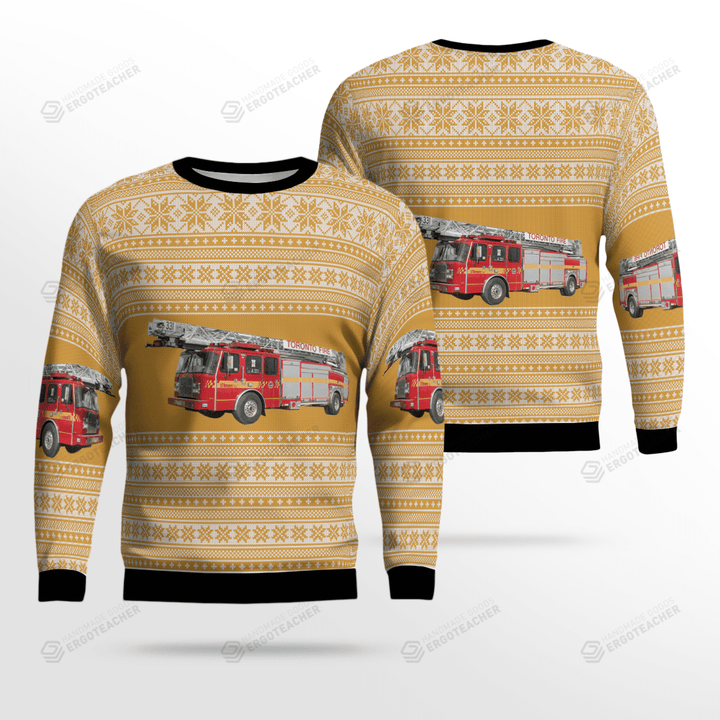 Canada Toronto Fire Services Ugly Christmas Sweater, All Over Print Sweatshirt