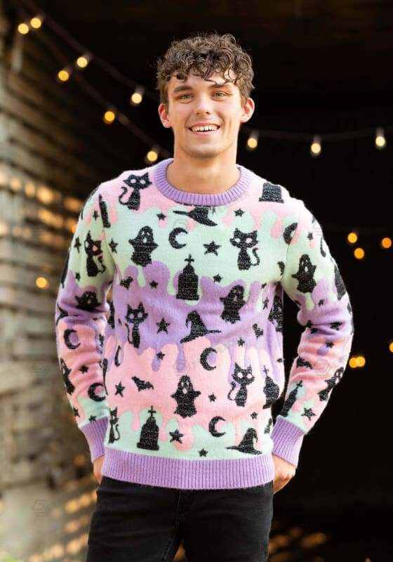 Pastel Halloween Ugly Christmas Sweater, All Over Print Sweatshirt