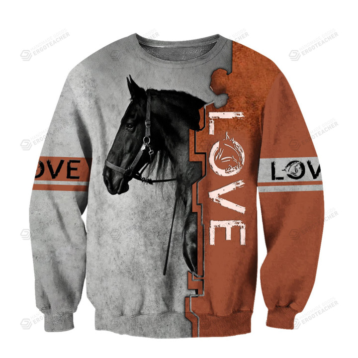 Love Horses Ugly Christmas Sweater, All Over Print Sweatshirt