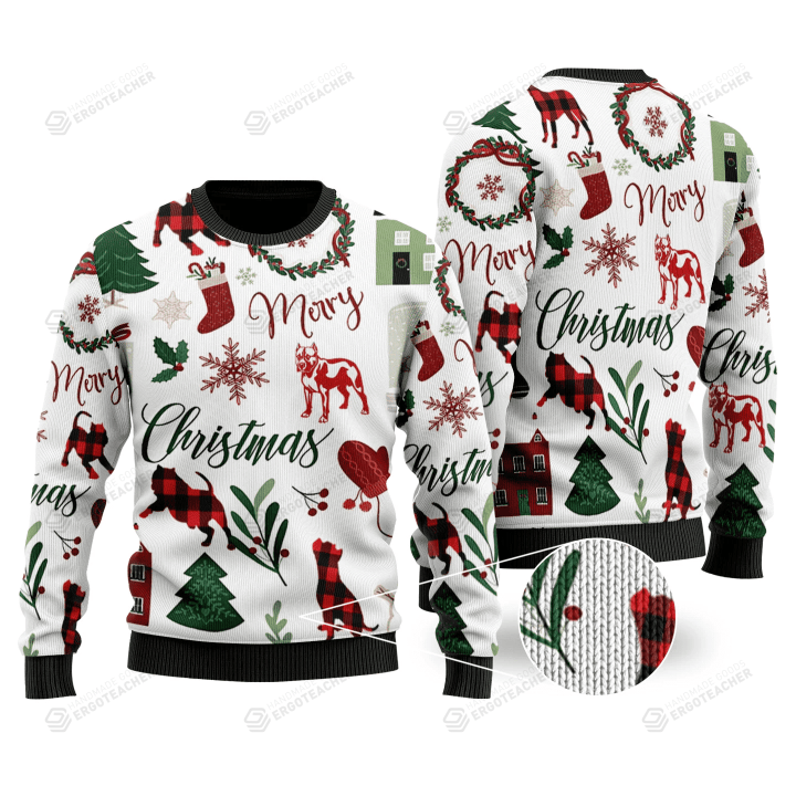 Pitbull Christmas Ugly Sweater