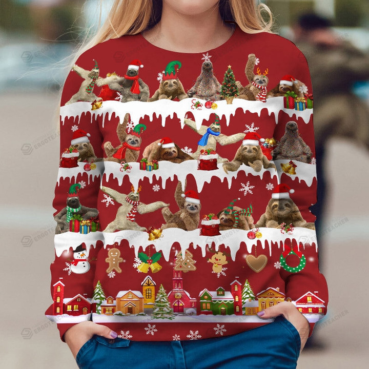 Sloth Scale Animals Christmas Ugly Sweater