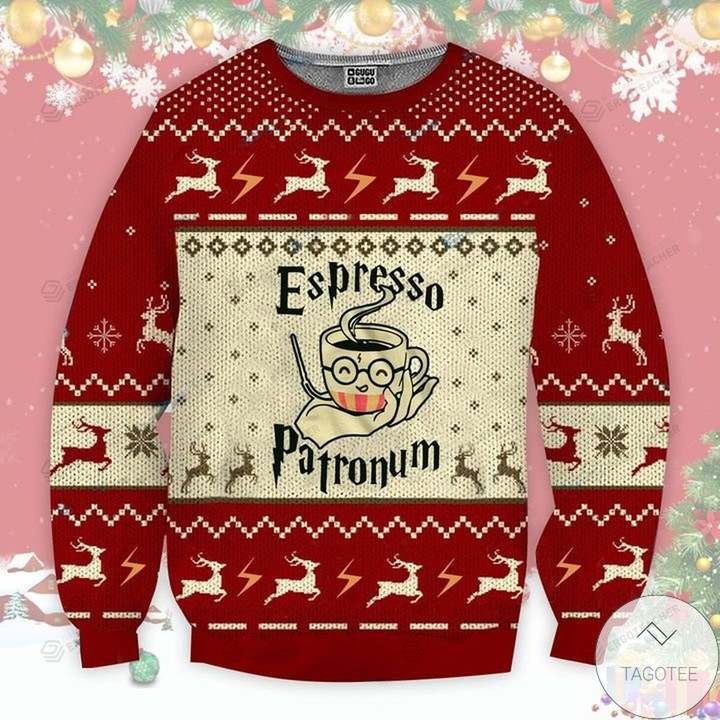 Espresso Patronum Ugly Christmas Sweater, All Over Print Sweatshirt