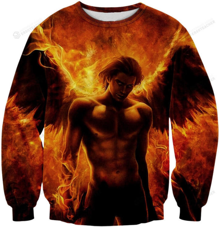 Fire Archangel Ugly Christmas Sweater, All Over Print Sweatshirt