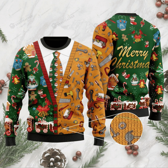 Carpenter Merry Christmas Ugly Christmas Sweater, All Over Print Sweatshirt