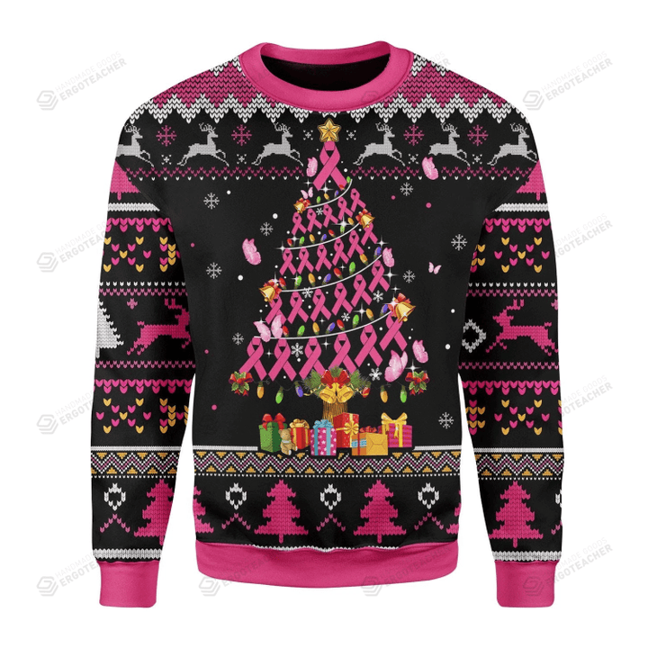 Breast Cancer Awareness Ugly Christmas Sweater, All Over Print Sweatshirt