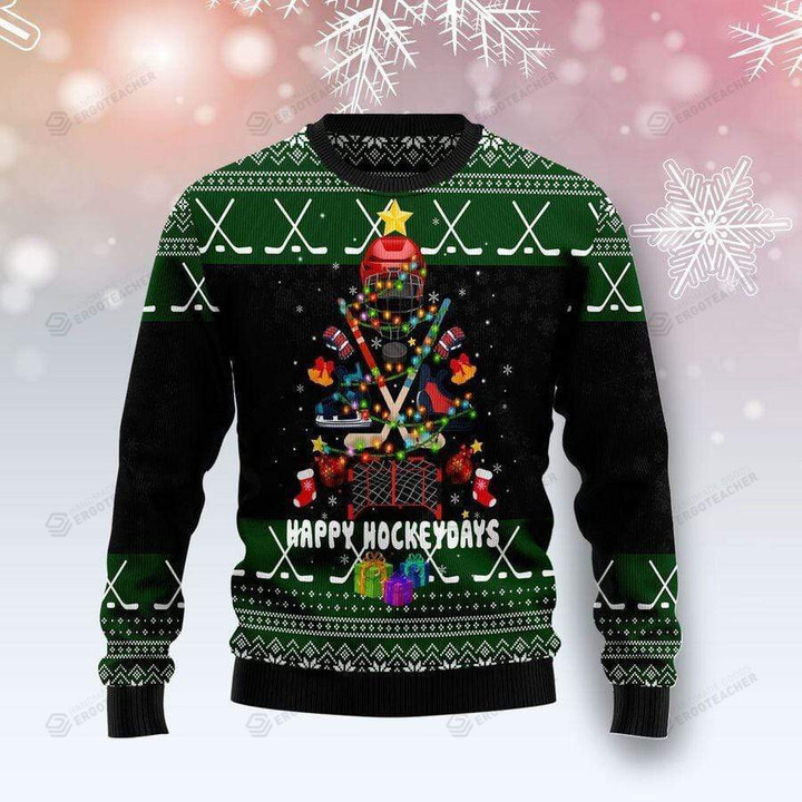 Happy Hockeydays Ugly Christmas Sweater, All Over Print Sweatshirt