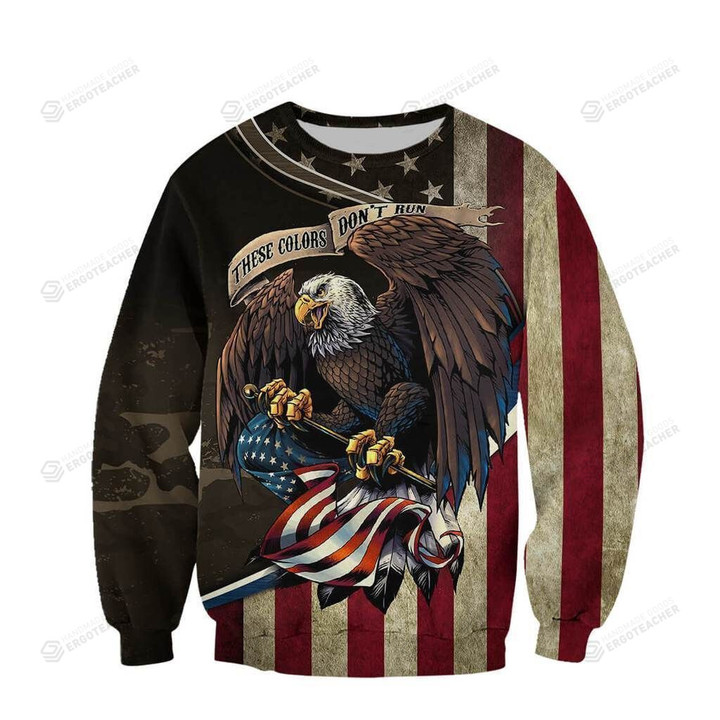 Eagle Veteran Distressed Usa Flag Ugly Christmas Sweater, All Over Print Sweatshirt