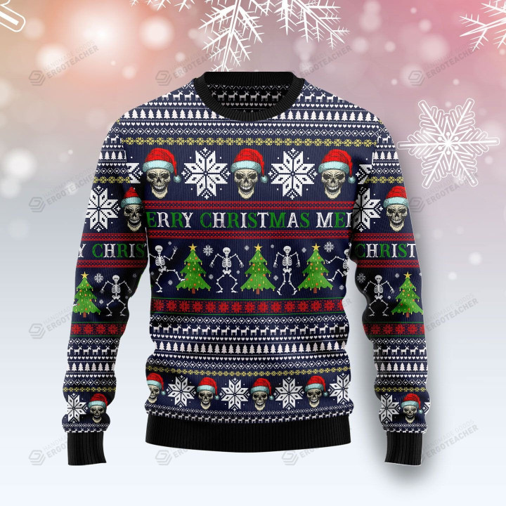 Skull Christmas Ugly Christmas Sweater, Skull Christmas 3D All Over Printed Sweater
