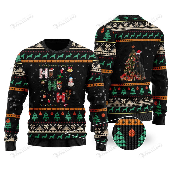 Doberman Christmas Full Printed Christmas Ugly Sweater