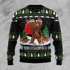 Bigfoot Santasquatch Ugly Christmas Sweater, All Over Print Sweatshirt