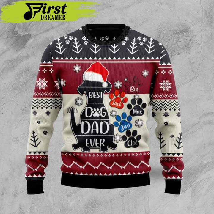 Best Dog Dad Ever Dog Christmas Ugly Sweater