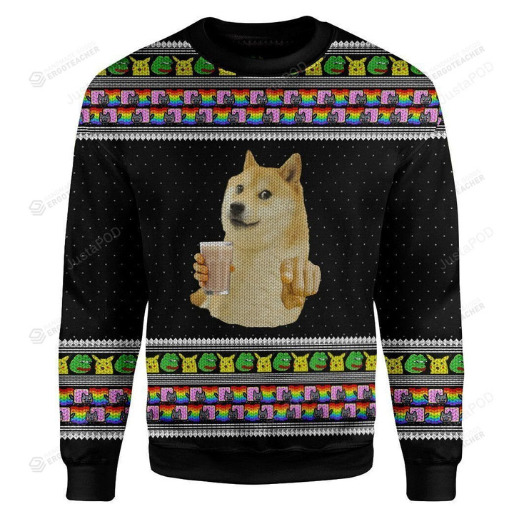 Choccy Milk Meme Doge Christmas Ugly Sweater
