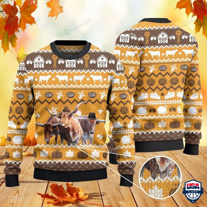 Cattle Lovers Thanksgiving Gift Ugly Christmas Sweater, All Over Print Sweatshirt