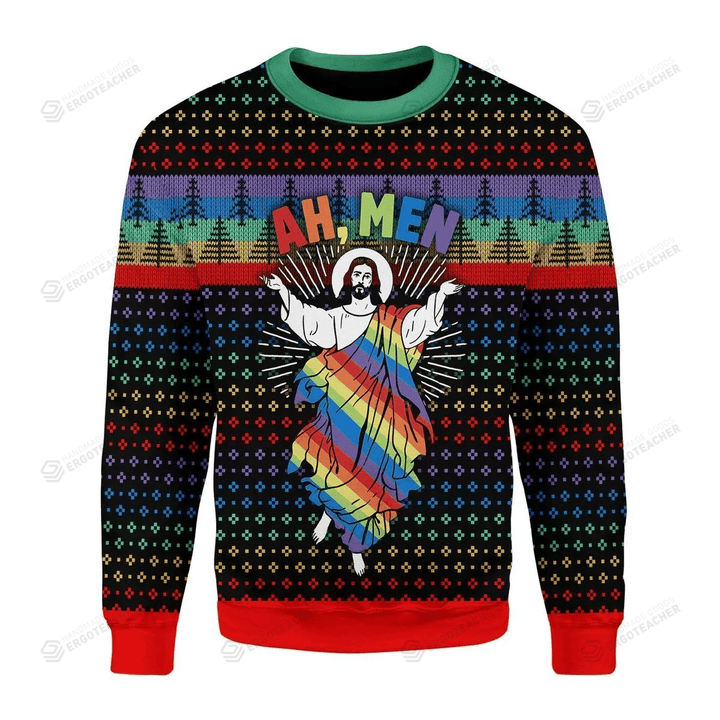 Jesus Lgbt Ugly Christmas Sweater, All Over Print Sweatshirt