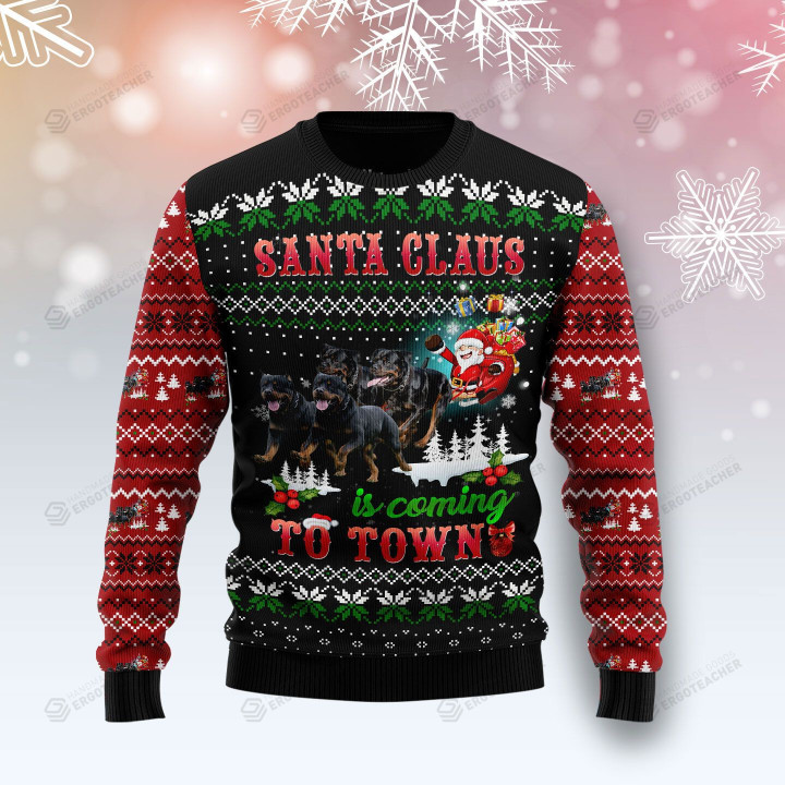 Rottweiler Town Christmas Ugly Christmas Sweater, All Over Print Sweatshirt