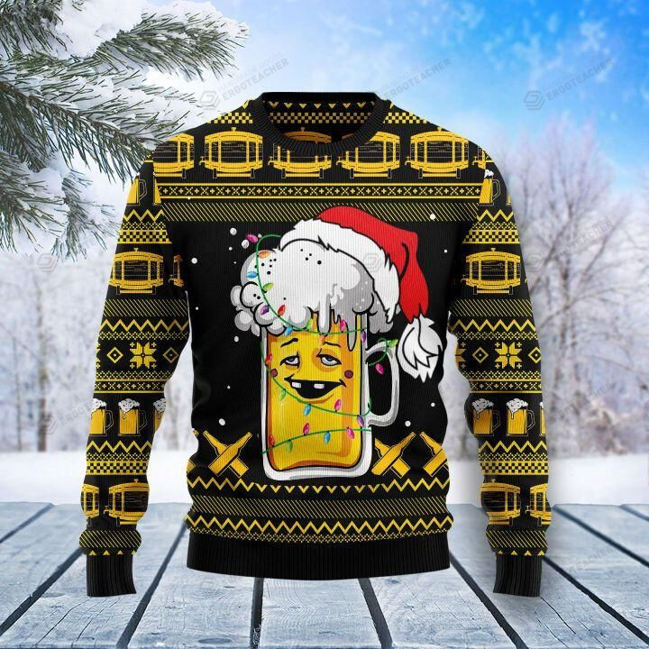 Beer Ugly Christmas Sweater, All Over Print Sweatshirt