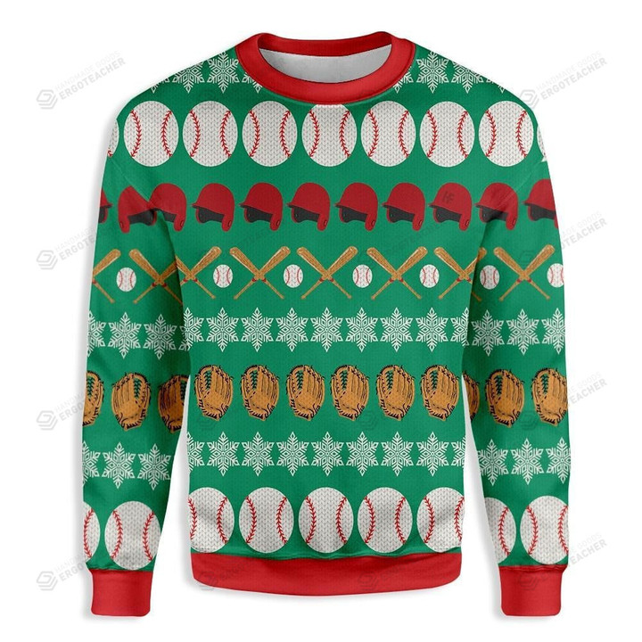 Baseball Santa Claus Ugly Christmas Sweater, Baseball Santa Claus 3D All Over Printed Sweater