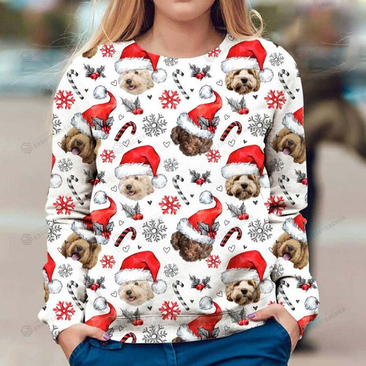Labradoodle Xmas Decor Ugly Christmas Sweater, All Over Print Sweatshirt