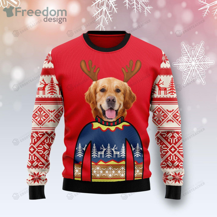 Dog Face Christmas Ugly Sweater