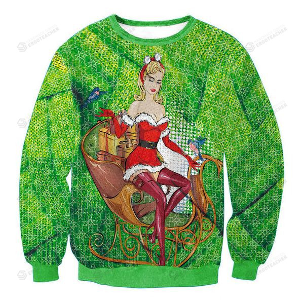 Super Cute Christmas Princess Icon Ugly Christmas Sweater, All Over Print Sweatshirt