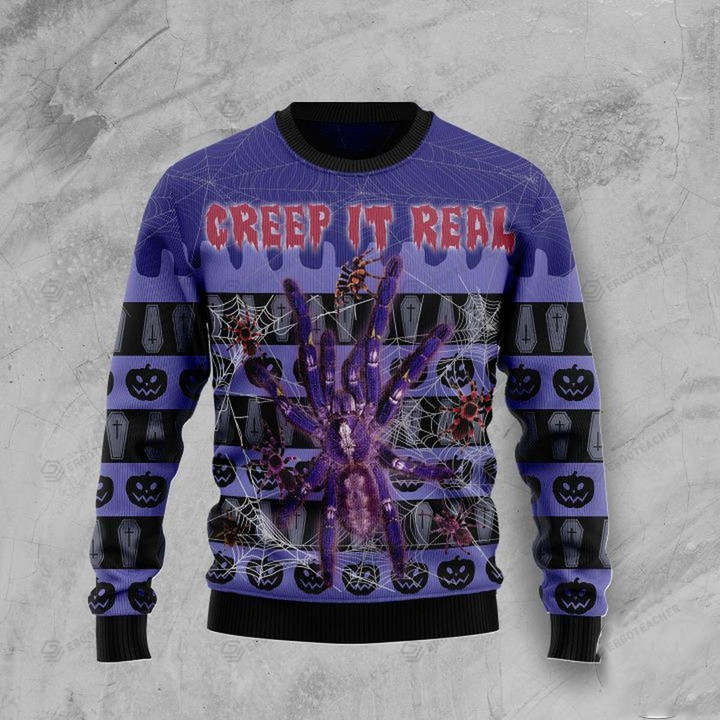 Creep It Real Ugly Christmas Sweater, All Over Print Sweatshirt