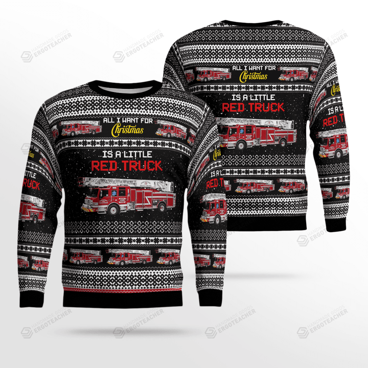 Sugarcreek, Ohio, Sugarcreek Fire & Rescue Christmas Ugly Sweater, All Over Print Sweatshirt